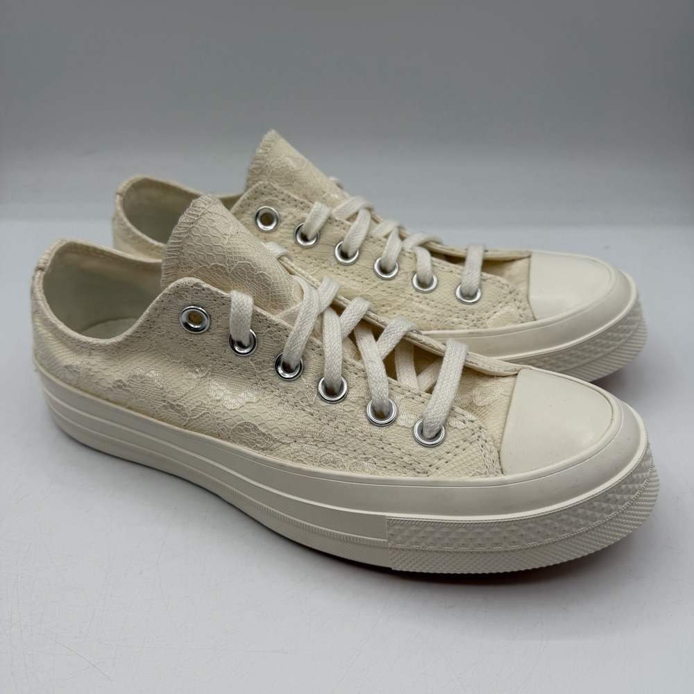 Converse Chuck 70 Oxford Shoes Womens 7.5‎ Vintage White Lace Low Top Sneakers